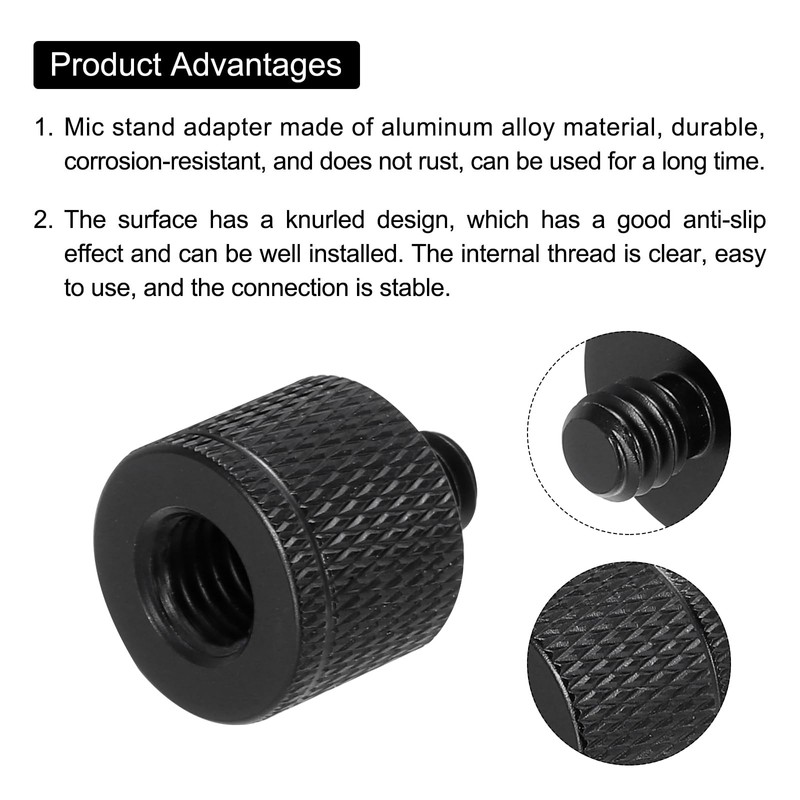 QUARKZMAN 6 Piece Microphone Stand Adapter M8 Female to 1/4