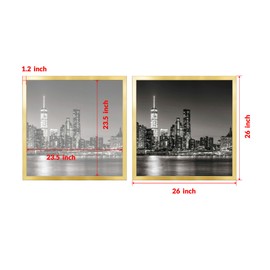 Annecy 24x24 Picture Frame Gold（1 Pack）, 24 x 24 Picture Frame for Wall Decoration, Classic Gold Minimalist Style Suitable for Decorating Houses, Offices, Hotels
