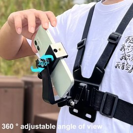 360° Rotating Smartphone Chest Strap Holder for Hands-Free Video Recording