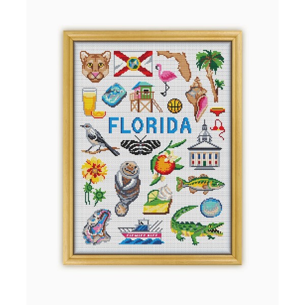 Florida Collection CS1878 - Counted Cross Stitch KIT#2 Prime. Set