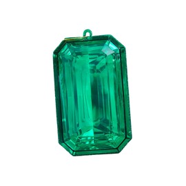 8" Acrylic Rectangle Jewel Ornament: Emerald Green - Designer Farrisilk Decorative Jewel Holiday Ornament