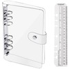 JUJUGO Transparent 6 Hole Binder A5 Personal Organizer Cover, Waterproof,