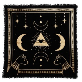 Indian Consigners Altar Cloth Prism Moon Eye Cat Celestical Tarot Deck Alter Square Wall Hanging Table Cloth Sacred Place Tapestry