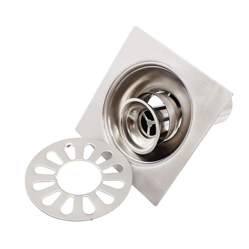 Deep Water Floor Drain, 120 x 120mm Square Shower Strainer