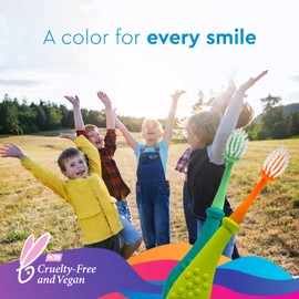 RADIUS Big Kidz Forever Brush Replacement Heads for Children, 6 Years and Up, BPA Free ADA Accepted for Growing Teeth and Gums, 2 Heads - Extra Soft - Coral, Blue, Chartruese, Mint, Lavender, Tangerine - Pack of 6