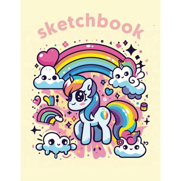 Whimsical Wonders: Kids' Sketchbook with Unicorns, Drawing Book (8.5 x
