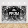 AIBIIN 7x5ft Prom 2024 Backdrop Silver and Black Prom Send