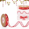 Snowflake Ribbon, Polyester Fibre Thin Christmas Ribbon Red White Snow
