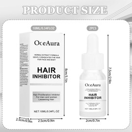 Pack of 2 Hair Growth Inhibitor Serum, Hair Growth Inhibitor Serum, for Hair Removal, Reducing Body Hair Growth, for Face, Arms, Legs, Body Hair