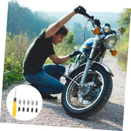 CHILDWEET Auto Tire Repair Kit Tire Plug Nails Set Black for Car Truck Motorcycle Atv Quick Fix Rubber Metal Construction