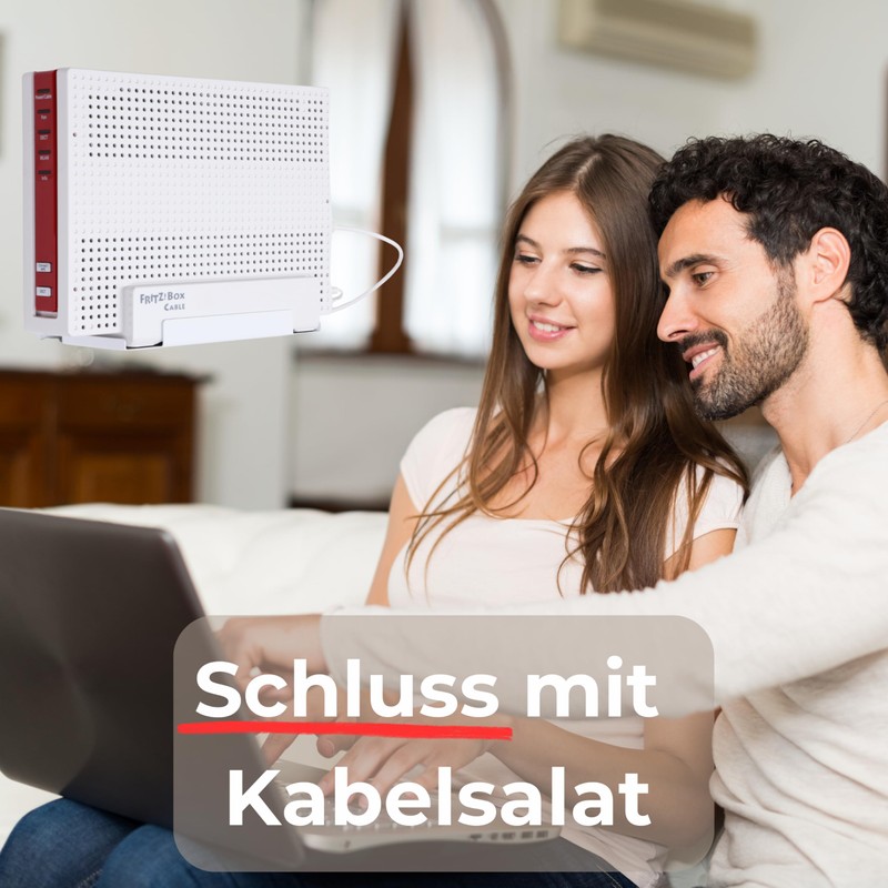 foto-kontor Wall Mount Compatible with AVM FRITZBox 6690/6591 Modem Sturdy