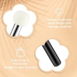 Mabor 6Pcs Mushroom Makeup Sponge Brush Small Concealer Sponge Makeup Applicator Under Eye Makeup Sponge with Handle for Face Eyelids Nose Concealer Applicator for Women Girls