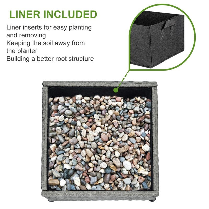 LEWIS&WAYNE Outdoor Umbrella Base with Fillable Planter Box Heavy Duty