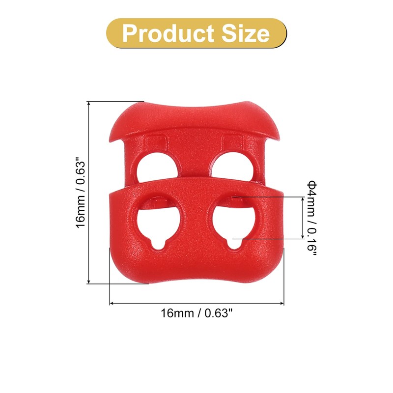 sourcing map 40Pcs Plastic Cord Lock Ends Toggle, Double Hole