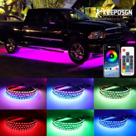 KEEPDSGN For Dodge Ram 1500 2500 6X RGB LED Underglow Lights Kit Neon Strips App Control