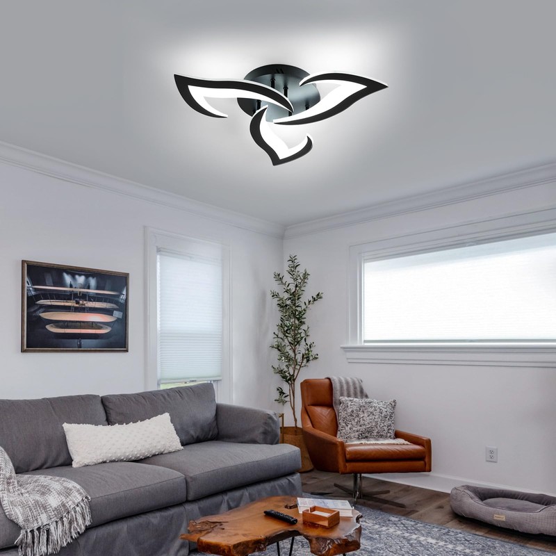 DELIPOP Modern Ceiling Light, 21W Dimmable Ceiling Lamp Remote Control,