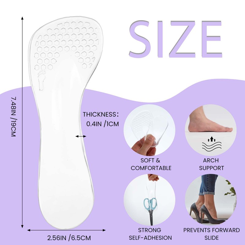 YUXIANLB 2 Pairs High Heel Cushion Insoles, Self Adhesive Gel