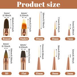 Nail Art Brush Set 5Pcs Double Ended Nail Art Liner Brushes Gel Polish NailArt Design Pens Professional Dotting Pen Painting Tools for Salon Home DIY Manicure