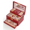 CASEGRACE Jewelry Box,3 Layers Leather Jewelry Storage Box with Lock,