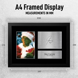HWC Trading FR A4 Jim Carrey The Grinch Gifts Printed Signed Autograph Picture for Movie Memorabilia Fans - A4 Framed