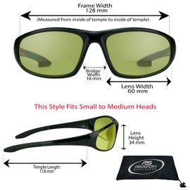 proSPORT Bifocal Sunglass Readers Yellow +1.50 ANSI Z87 Safety Glasses Wrap Motorcycle Clear Yellow HD