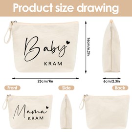 2 Pieces Gifts for Mum for Birth Baby Junk Cosmetic Bag Bag for Expecting Mum Mother Bag with Zip Baby Shower Gifts Makeup Bag New Mother Gifts for the First Time, beige, 1