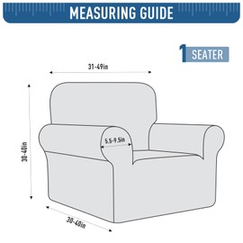 TAOCOCO Stretch Chair Slipcover, 1Piece Non Slip Armchair Cover Washable Chair Sofa Slipcover with 1PCS Throw Pillow Cover, Jacquard Furniture Protector for Pets Dog(1 Seater,Light Grey)