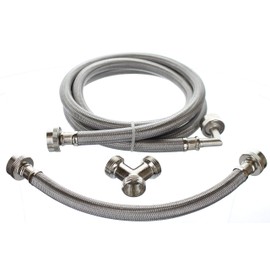 Premium Steam Dryer Hose Installation Kit - Stainless Steel Hoses, 8 Foot from Kelaro
