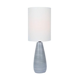 Quatro 17"H Gray Modern Accent Table Lamp with White Shade