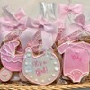 Baby Shower Assortment Cookies- 6 Decorated Crunchy Shortbread Cookies Individually
