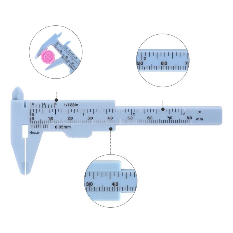 1 Regla Vernier Para Cejas+plantillas +cepillo Para Pestañas