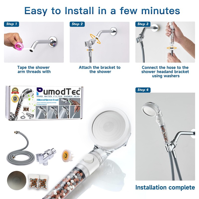 Filtered Shower Head with Handheld - High Pressure Mineral ShowerHead