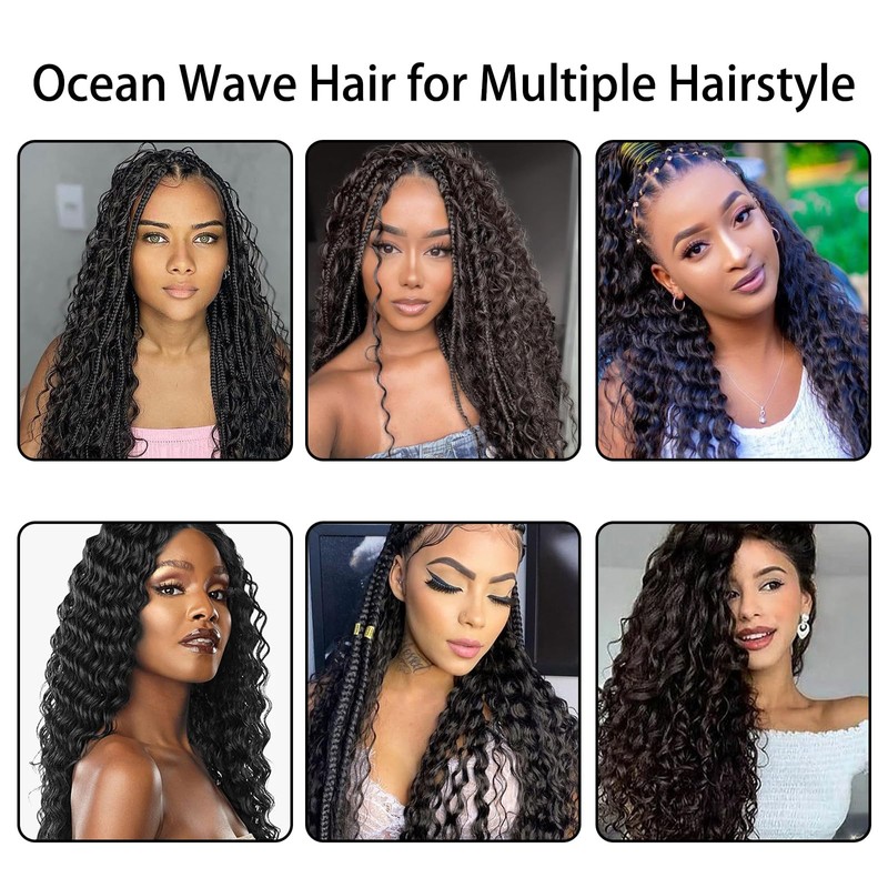 2 x 22 Inch Deep Wave Bulk Hair for Braiding