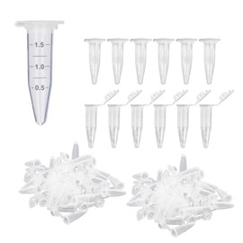 HUAZIZ Pack of 200 Centrifuge Tubes 1.5 ml Reaction Vessels Transparent Plastic Microcentrifuge Tube with Snap Closure Conical Base for Laboratory