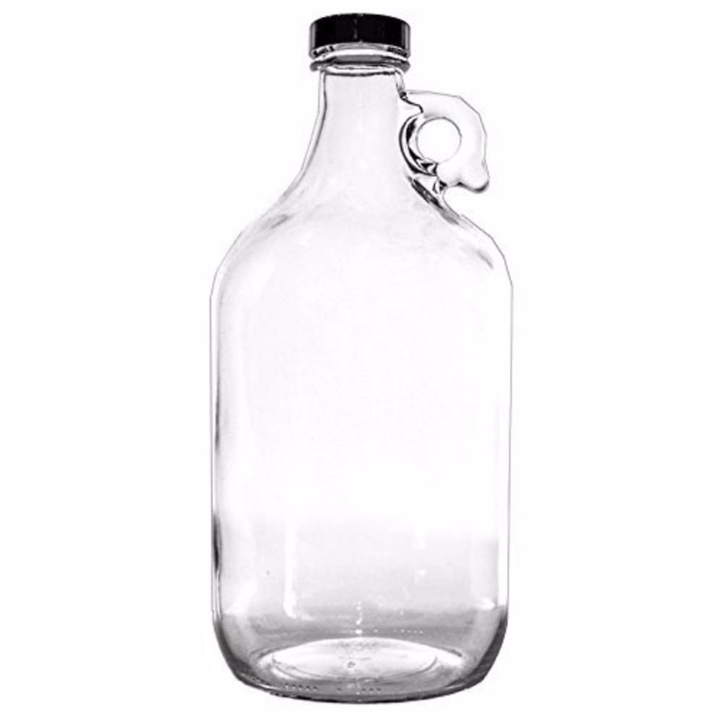 True Fabrications 1/2 gal Clear Glass Beer Growler, Reusable with