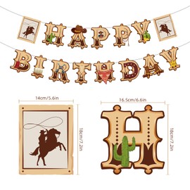 SKIRUP Wild West Fun: Cowboy Party Decorations for Boys, Western Theme Happy Birthday Banner, Western Theme Birthday Decoration Birthday Party Supplies Texas Country Decorations, Wild West Boy Baby Shower Theme Supplies
