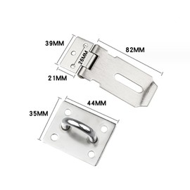 Door Hasp Latch Lock, Extra Thick Stainless Steel Padlock Hasp Clasp Door Lock, Door Gate Lock Hasp for Barn Door Cabinet Drawer (3 Inch, Silver)