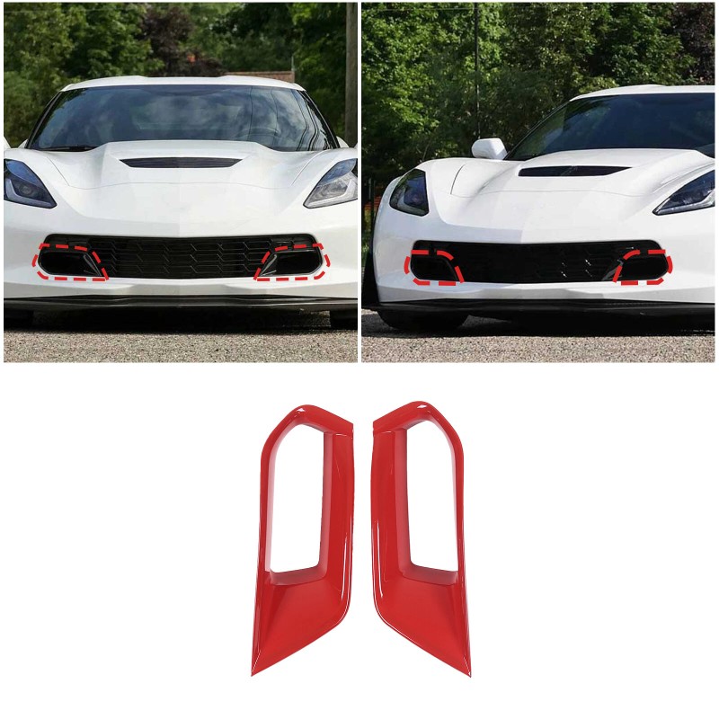 MXauto-2024 Red ABS Front Bumper Side Air Outlet Vent Trim