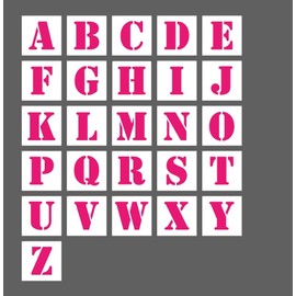 LYPER 3x3inch Letter Stencils Set, 26Pcs Plastic Reusable Scale Spraying Alphabet Stencils Learning Templates for Painting on Wood Wall Home Decor,DIY Craft Projects,Family Names