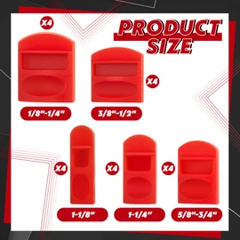 Marsui 20 Pcs Soft Silicone Chisel Edge Guard Set, Silicone Chisel Tip Tool Protectors Caps, 1/8"-1/4”, 3/8"-1/2”, 5/8"-3/4'', 7/8-1”, 1-1/8"-1-1/4''