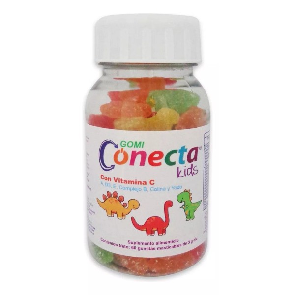 Conecta Gomitas Conecta, Vitaminas Para Niños, 60 Gomitas Kids Sabor Frutas