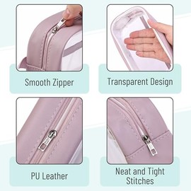 Mr. Pen - Estuche transparente para lápices, rosa, estuche transparente, bolsas para lápices, bolsa transparente | Clear Pen Pencil Case, Cosmetics Ba