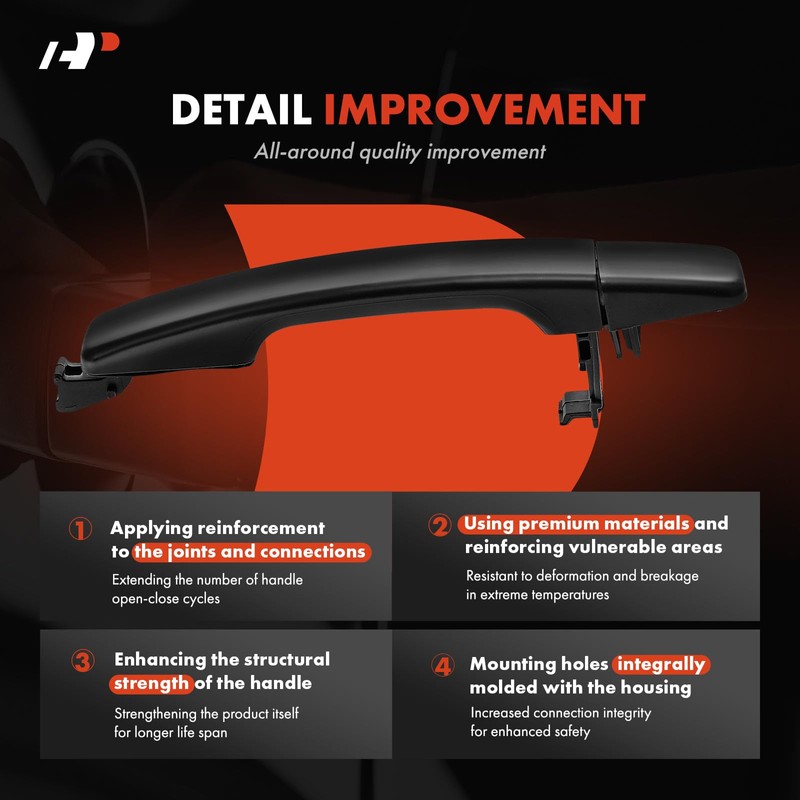 A-Premium Rear Right Passenger Side Exterior Door Handle Compatible with