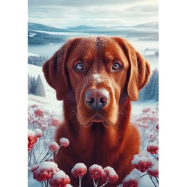 Chesapeake Bay Retriever - Best of Breed DCR Winter Berries Garden Flag 12" x 17"