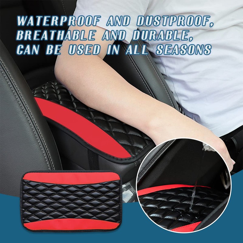 Ziciner Leather Car Center Console Armrest Pad, PU Waterproof Auto