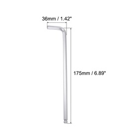 sourcing map 1/4" Ball End Hex Key Wrench, L Shaped Long Arm CR-V Repairing Tool, SAE Sizes