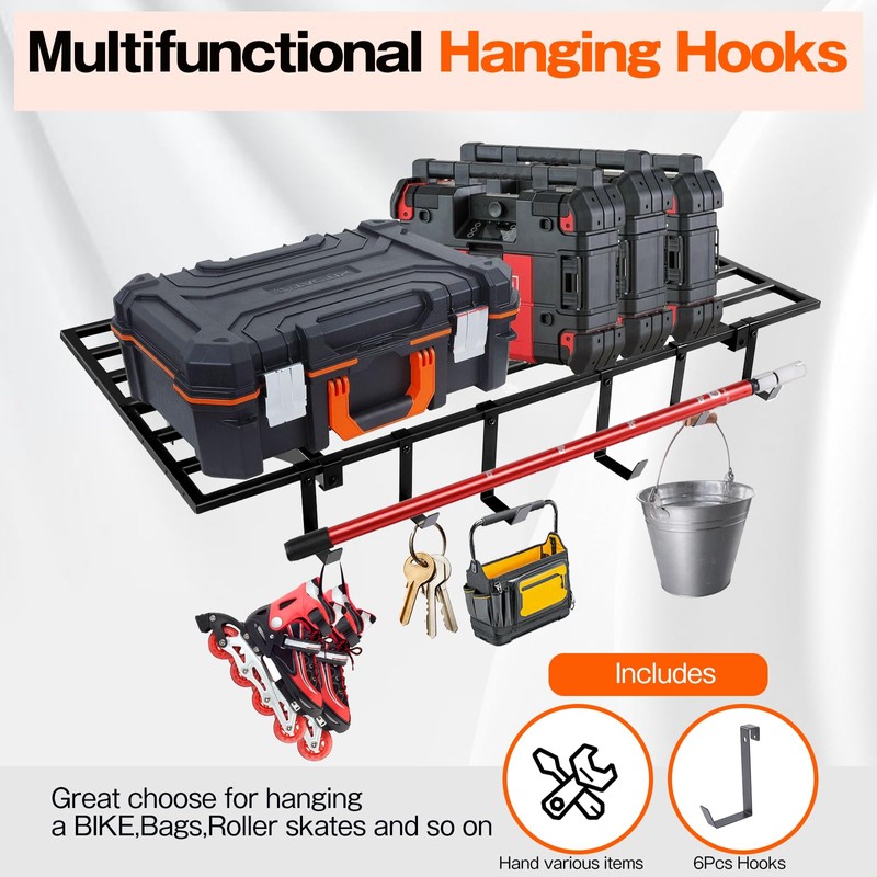 Colinktool Garage Wall Shelving, 2X4ft Garage Storage Rack,Heavy Duty Wall
