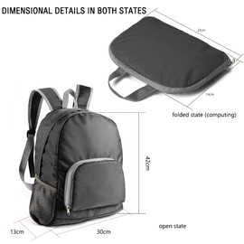 SENLINLU Backpack Lightweight Foldable Backpack Lightweight Hiking Backpack Multipurpose Daypacks for Men Women,for Outdoor Sport Walking Hiking Camping Biking(Black)