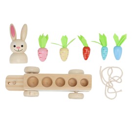 Toddler Radish Matching Car Toy Baby Safe Infant Robust Wooden Educational Carrot Car Toys for Home
