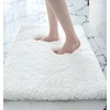 Disolla White Bathroom Rug 20x32 Non Slip Fluffy Bath Mat